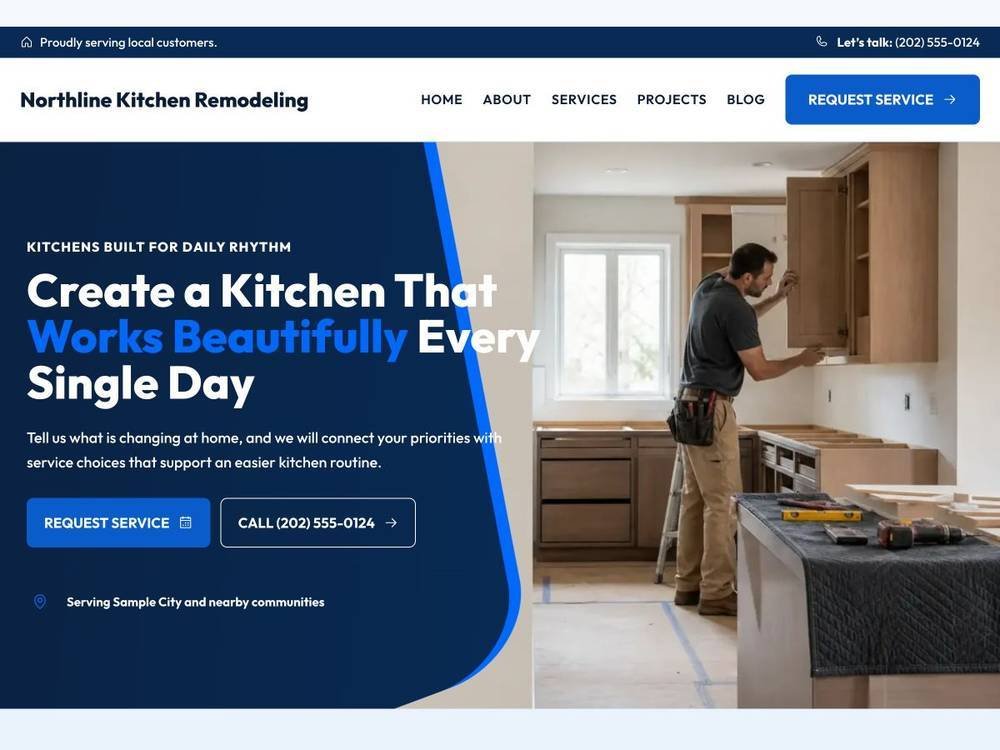 Kitchen Remodeling Contractor Website Design Northline Kitchen Remodeling homepage design preview